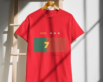 Anpassad nummer PORTUGAL fotbolls-T-shirt, personlig fotbollströja, minimalistisk fantröja, tröjeinspirerad design