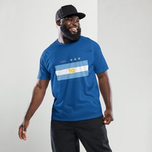 Argentina Football T-Shirt Custom Number Personalized Soccer Tee, Unisex sports jersey Inspired Design