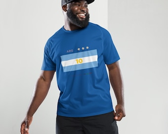 Argentina Football T-Shirt Custom Number Personalized Soccer Tee, Unisex sports jersey Inspired Design
