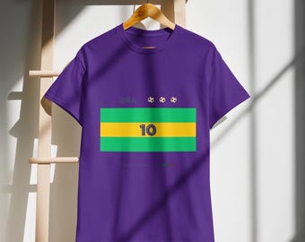 Anpassad nummer Brasilien fotbolls-T-shirt, personlig fotbollströja, minimalistisk fantröja, tröjeinspirerad design
