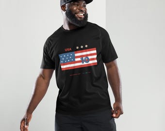 USA fotbolls-T-shirt med anpassat nummer, personlig fotbollströja, unisex sporttröja inspirerad design