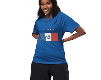 Frankrike fotbolls-T-shirt, personlig fotbollströja med nummer, unisex sporttröja inspirerad design
