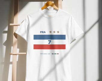 Anpassad fotbollströja med nummer FRANKRIKE, personlig fotbollströja, minimalistisk fantröja, tröjeinspirerad design