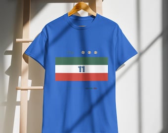 Anpassad nummer ITALIEN fotbolls-T-shirt, personlig fotbollströja, minimalistisk fantröja, tröjeinspirerad design