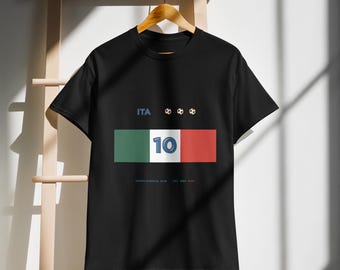 Italien fotbolls-T-shirt med personligt nummer, minimalistisk fantröja, tröjainspirerad design
