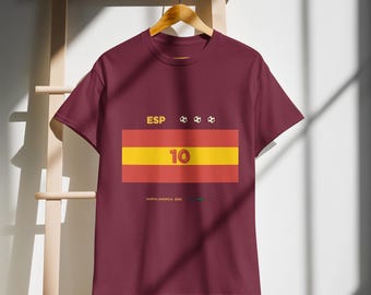 Anpassad fotbollströja med nummer från Spanien, personlig fotbollströja, minimalistisk fantröja, tröjeinspirerad design