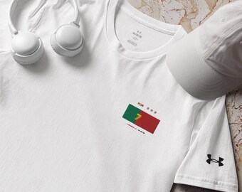 Portugal Under Armour Athletic t-shirt Fotboll Anpassad Nummer Unisex