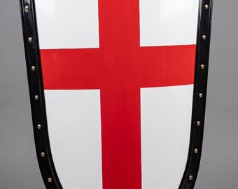 Handcrafted Steel Heater Shield – Medieval Knight Armor for LARP, Cosplay, Reenactment, Wall Decor