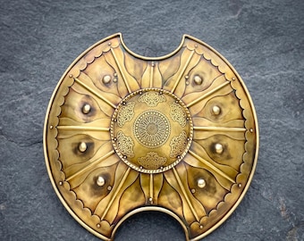 Handmade Trojan Shield – Achilles Movie Replica Armor, Greek Bronze Finish, LARP Cosplay Wall Decor