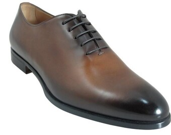 Handmade Brown Leather Oxford Shoes for Men, Cap Toe Formal Dress Shoes, Elegant Lace Up Business Footwear