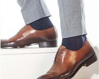 Men's Brown Oxford Dress Shoes, Burnished Lace-Up Formal Shoes