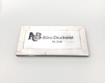 VTG German Büro-Druckerei Ceramic Tile Industrial Print Shop Sign Early 20th Cen