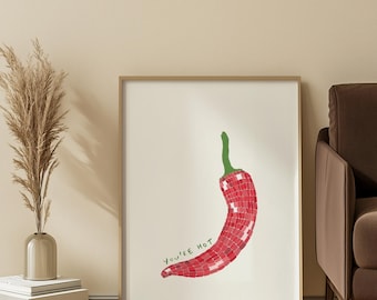 Red Chili Pepper You're Hot Poster | Matte Vertical Poster