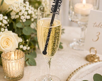 Custom Last Name Drink Stir Sticks: Personalized Cocktail Stirrers