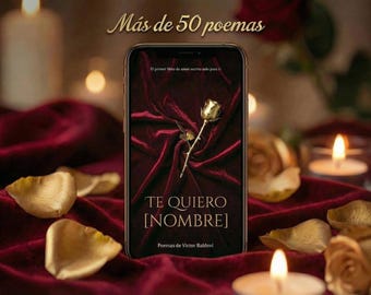 Libro de poemas de amor personalizado en PDF - Regalo romántico - Te quiero [nombre]