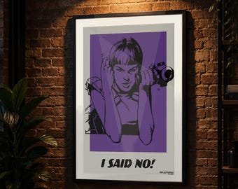 Pop Art Print 'I Said No!' | Retro Comic Girl Wall Decor Framed Poster