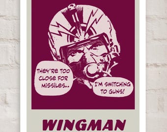 Pop Art Poster Flügelmann | Aviator Pilot Speech Bubble Print