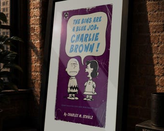 Vintage Charlie Brown Satirisches Plakat | Peanuts Druck in Museumsqualität
