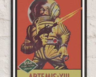 Vintage Artemis Mission Poster - Sci-Fi Apollo 13 Style gerahmte Kunst