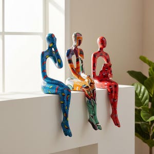 Colorful Handmade Abstract Sculpture Set for Home Decor - Unique Modern Art Figures, Pre-Order Now - Perfect Gift