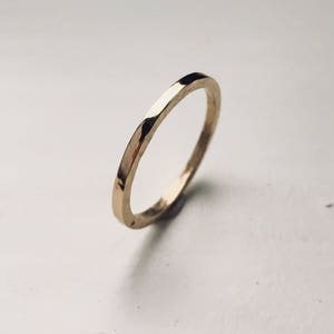 Wedding band, 9ct gold hammered wedding ring, 2mm. Gold band, gold ring. 100% Recycled Gold. Handmade by Alison in her studio in Bath UK
