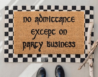 No Admittance Except on Party Business Doormat, LOTR Inspired Welcome Mat, Front Porch Decor