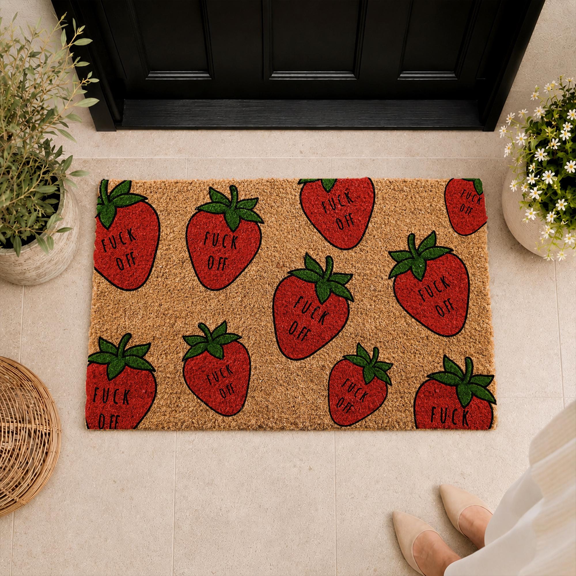 Strawberry Door Mats - Etsy