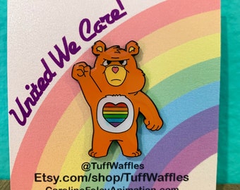 Gay rights bear enamel pin