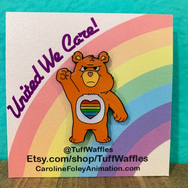 Gay rights bear enamel pin