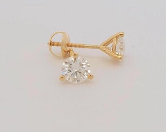 3 Prong Martini Stud: Lab Grown Diamonds 14K