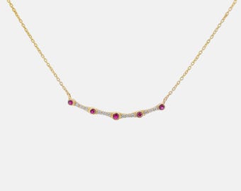 Ruby and Diamond Pendant 14K Yellow