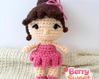 Ballerina Häkelpuppe | Handmade Amigurumi Plüschtier | Weiche Stoffpuppe Geschenk für Mädchen | Kinderzimmer Dekor | Versandfertig