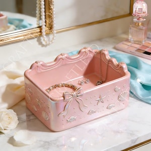 Bow Seashell Jewelry Box STL | Coquette Coastal Storage Mermaidcore Vanity Decor