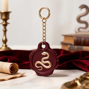 Ormvaxsigill nyckelring STL-fil | Gothic Dark Academia spiralformad ormväska Charm-hänge