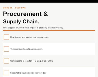 Sustainable Procurement Checklist PDF — Supply Chain Sustainability Guide for Small Business — Instant Download