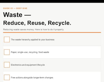 Checklist voor vermindering van zakelijk afval (pdf) — Gids voor kantoorrecycling en afvalvrij maken — direct downloaden