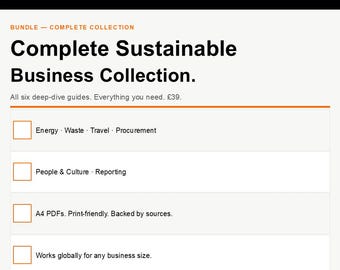 Complete Small Business Sustainability Guide Bundle PDF — 6 Printable Checklists — Instant Download