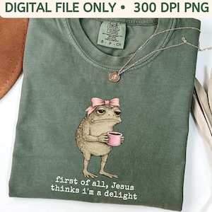 Christian Frog PNG Bundle (Digital Download) – Jesus Thinks I’m a Delight Design