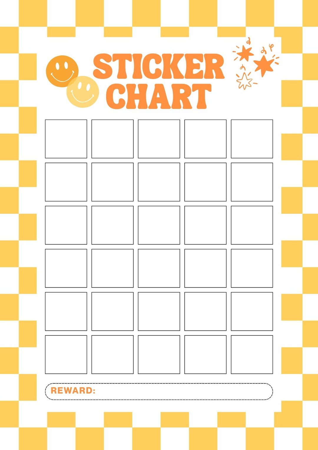 Toddler Sticker Chart - Etsy
