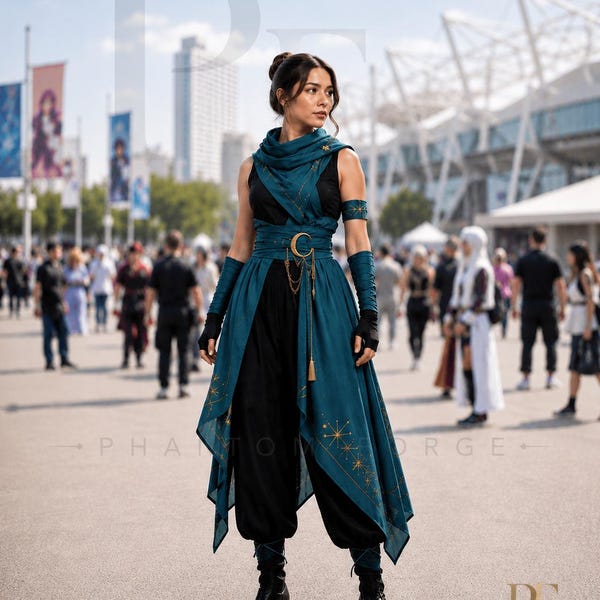 Veilwalker Cosplay-Kostüm | Fantasy-Schurkin für Damen, Mittelalter-LARP, Halloween-Outfit