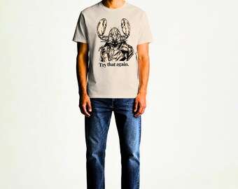 Lobster Portrait T-Shirt | Vintage Animal Portrait/ Graphic Printed Tee / Organic Cotton