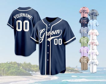 Custom Groom Groomsman Bride Bachelor Party baseball Jersey, Wedding Party Matching Shirt