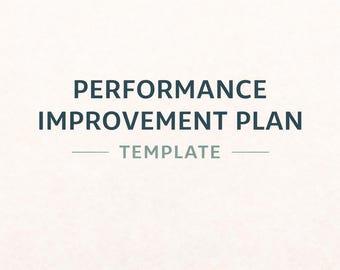 Performance Improvement Plan | PIP Template