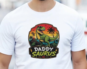 Daddysaurus T-Shirt – Funny Dinosaur Dad Shirt, Fathers Day Gift, Cool Dad Tee for Dino Loving Dads