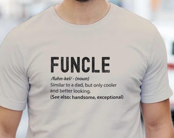 Funcle T-shirt rolig farbrorskjorta | Funcle-present | Cool farbror-t-shirt | Födelsedagspresent till honom | Rolig familjetröja | Brorson-gåva | Farbror-topp