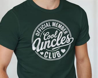 Cool Uncles Club T-shirt Officiell medlem | Rolig farbrorskjorta | Cool farbrorpresent | Familjehumor-t-shirt | Födelsedagspresent till honom | Farbrorstopp