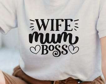 Fru mamma chef t-shirt | Rolig mammatröja | Mammalivströja | Present till mamma | Moderskapströja | Boss Lady-tröja | Födelsedagspresent till henne