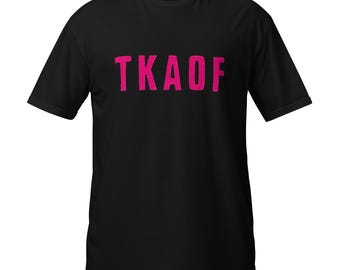 TKAOF Short-Sleeve Unisex T-Shirt Pink on Black