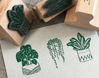 Botanical Rubber Stamp Set for Card Making, Crafting, and Nature-Inspired DIY Projects