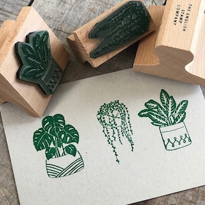 Botanische rubberen stempelset voor kaarten maken, knutselen en op de natuur geïnspireerde doe-het-zelfprojecten